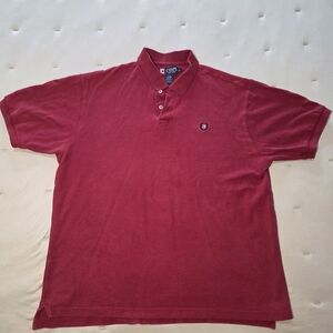 Chaps Ralph Lauren Shirt Mens Large Red Vintage Polo GoChaps Deep Red Polo Shirt